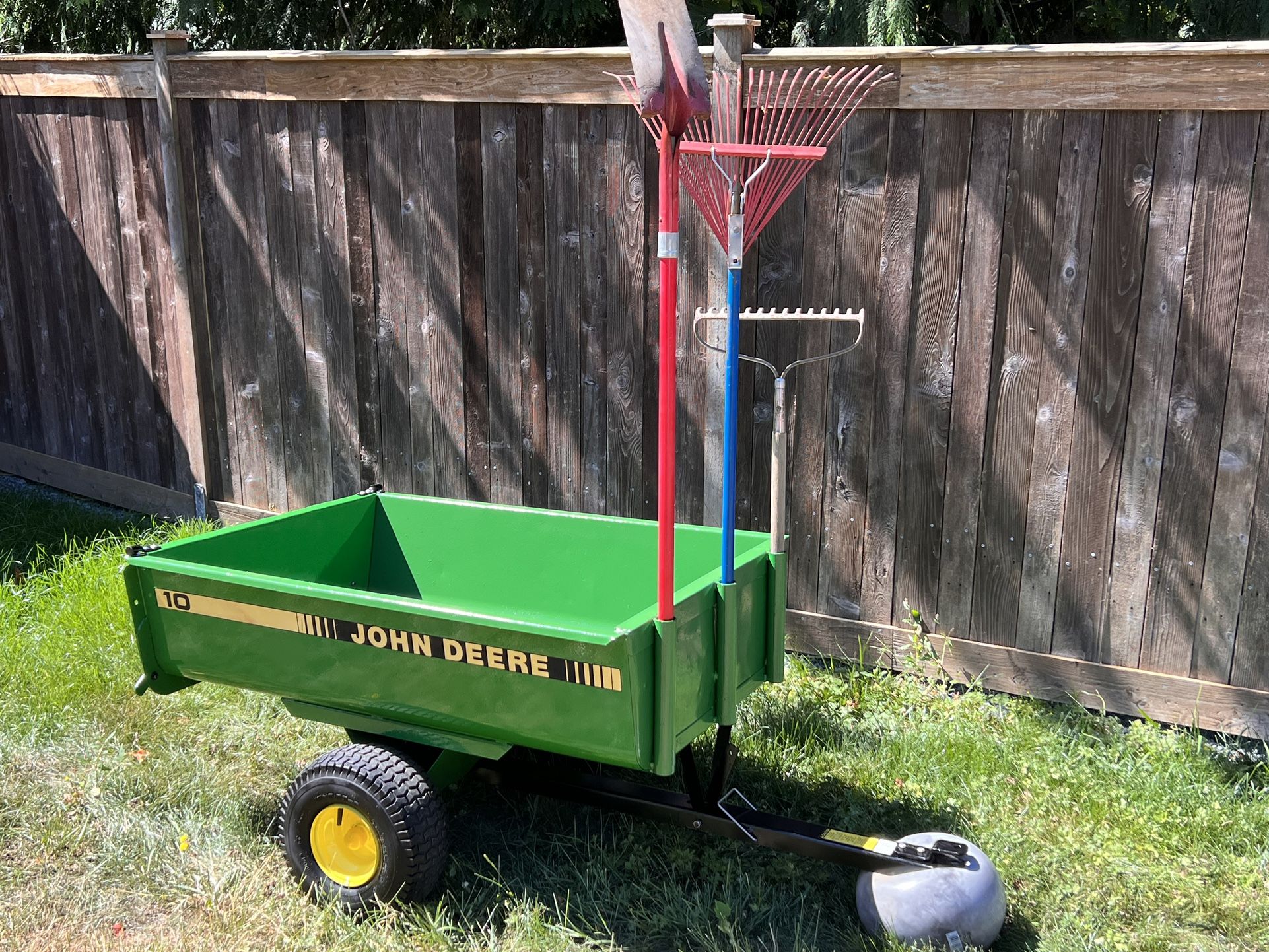 John Deere 10 Riding Mower Tow Behind Cart Trailer RESTORED