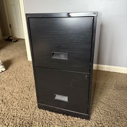 Small Filing Cabinet 2 Drawer Black