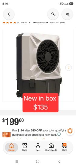 Hessaire 1,300 CFM 2-Speed Portable Evaporative Cooler (Swamp Cooler) for 500 sq. ft. in Celeste Grey #9196
