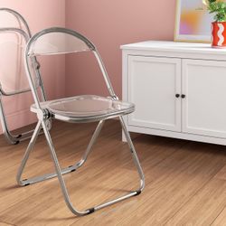 Set Of 2 Pc Modern Metal Acrylic Folding Chair - Room Essentials