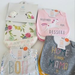 Brand New Baby Girl Bibs 11 Pieces