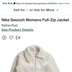 Nike Swoosh Women’s Sherpa Full Zip Jacket Sail