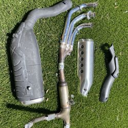 Honda Scrambler OEM Exhaust Muffler & Honda GL1800 Goldwing OEM Muffler Exhaust Headpipe