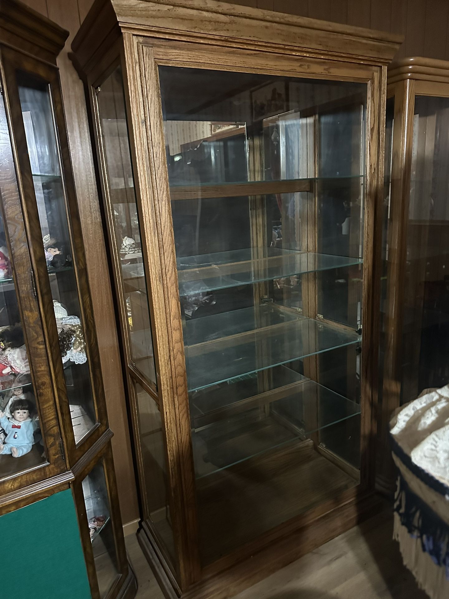 Oak Curio Cabinets/display Case