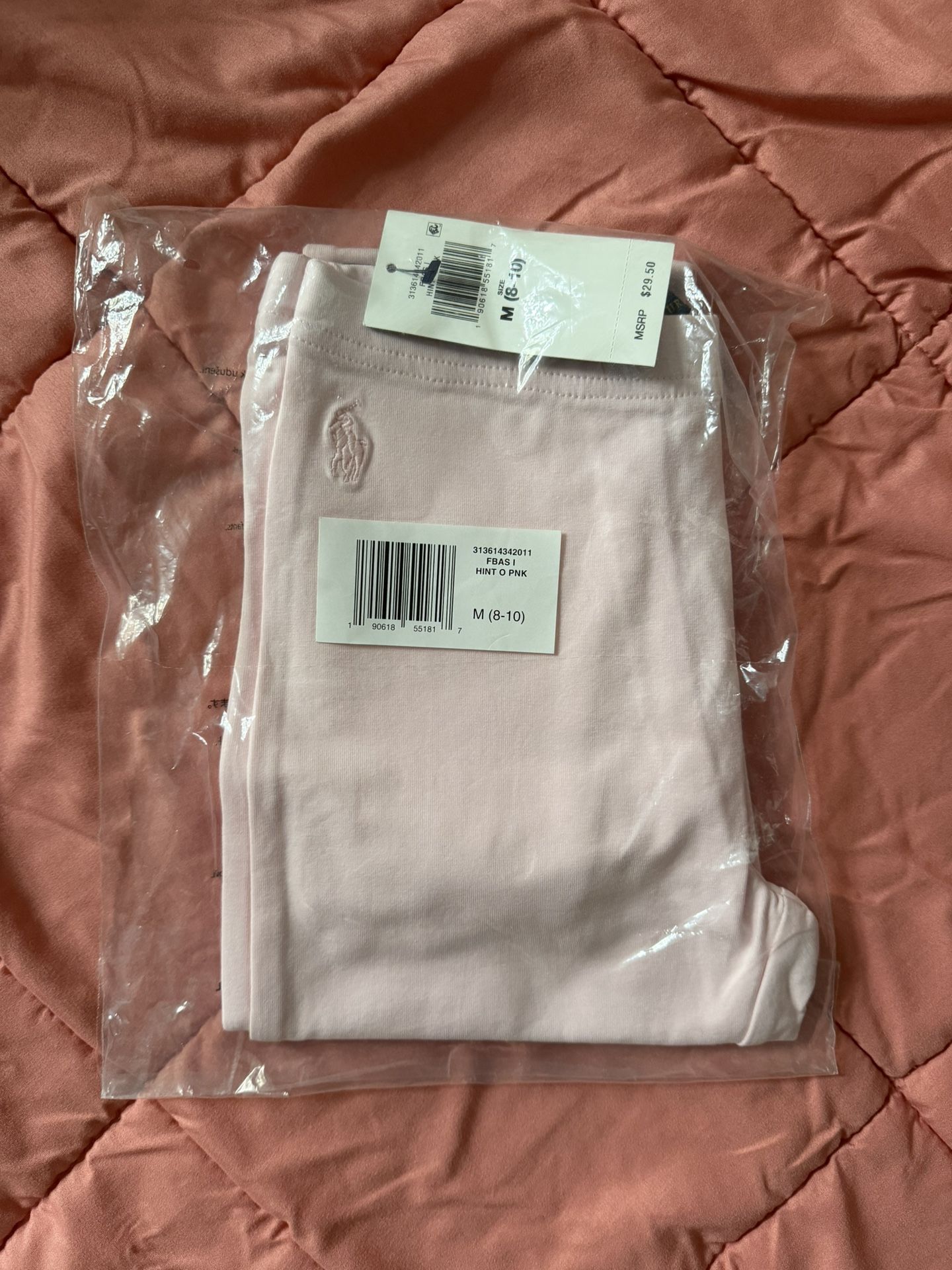 New Girls’ Polo Ralph Lauren Cotton Leggings with Bow Detail size 8-10
