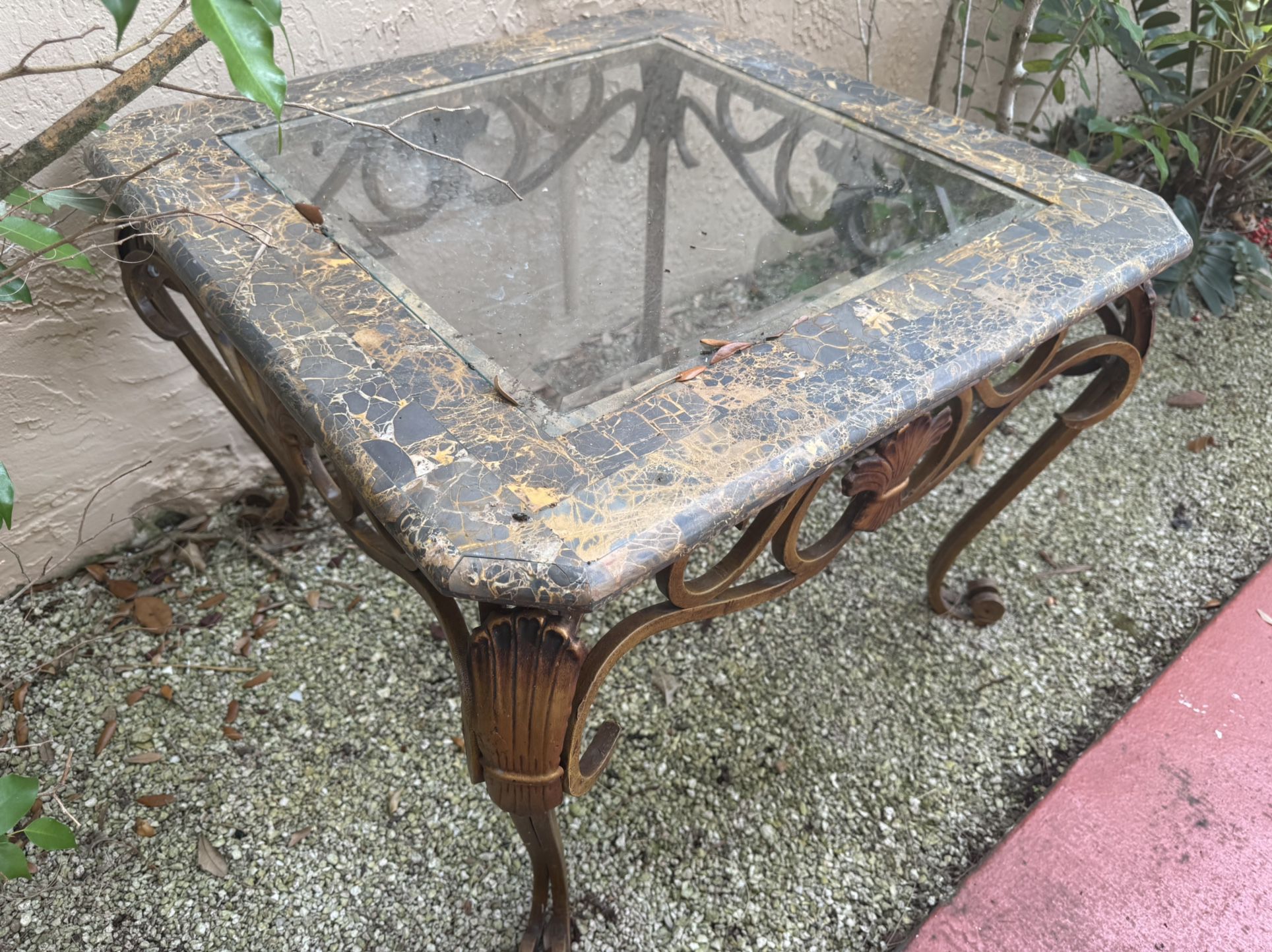 Beautiful Glass Metal Artistic End Table