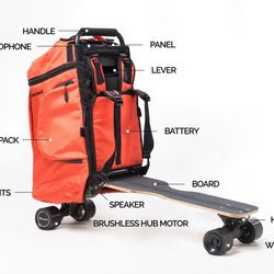 Electric Skateboard Backpack 