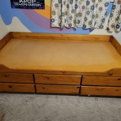 Twin Bed Frame With Drawers, Mattress Also Available