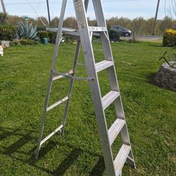 Sturdy 6ft Aluminum Step Ladder – Werner SAF-T-MASTER Model 356, 200 lb Capacity