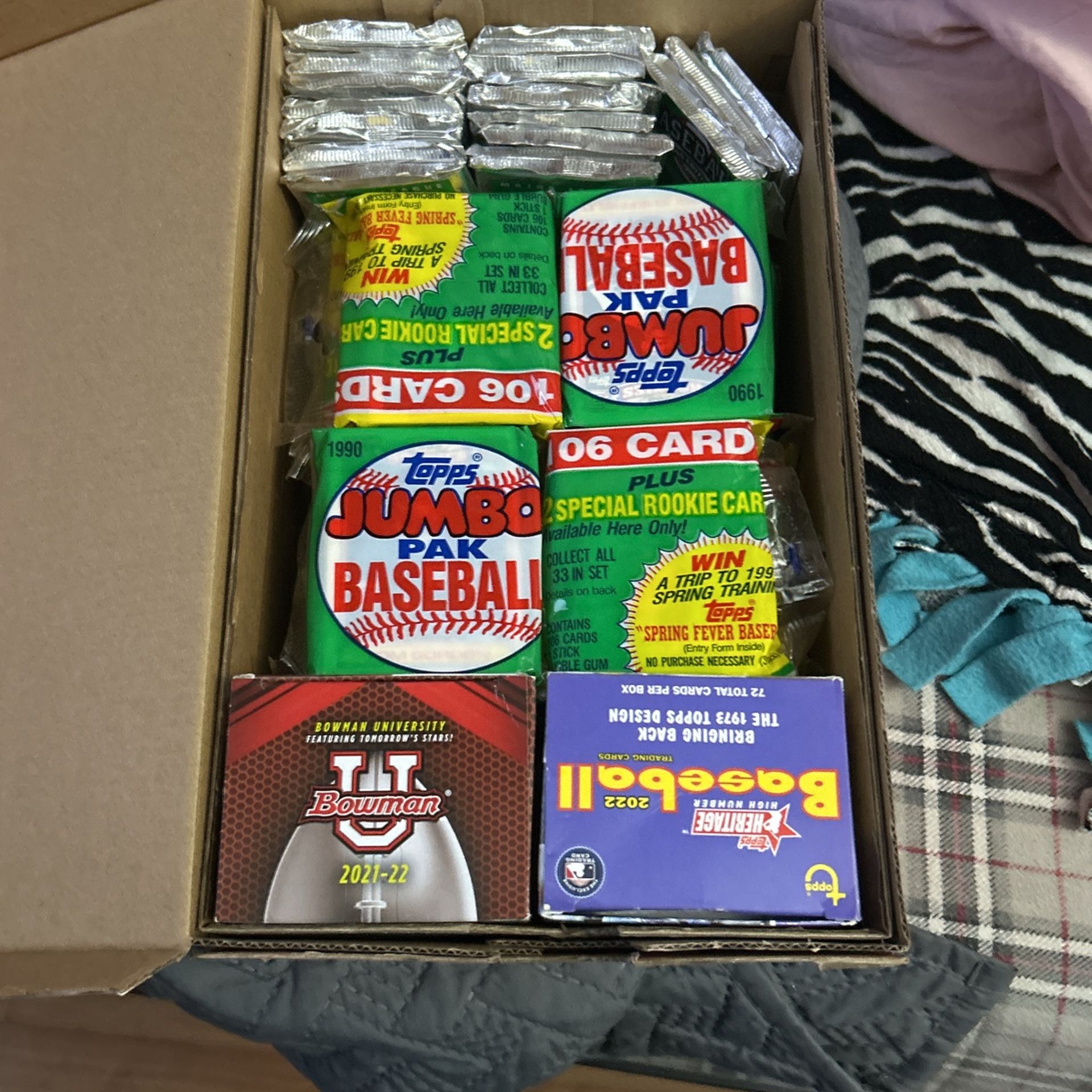 90’s Unopened Packs With Two Boxes Of Cards