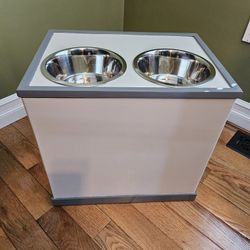 Dog Bowl Elevated With Storage 