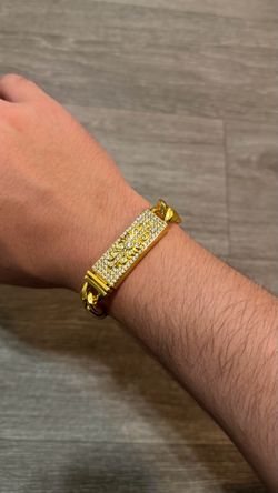 Chrome Hearts Gold Iced Out Bracelet - SALE 🚨