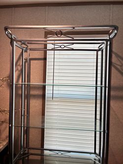 Beautiful Wrought Iron & Glass Display Cabinet — $250