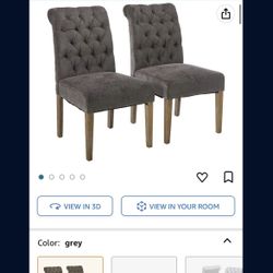 2 PCs Chairs Light Grey