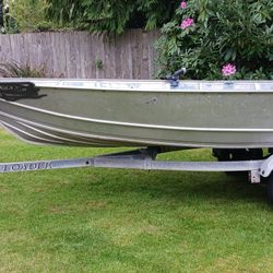 13'-4" Welded GREGOR Aluminum Boat, 15 HONDA,  EZ Loader,  Etc.