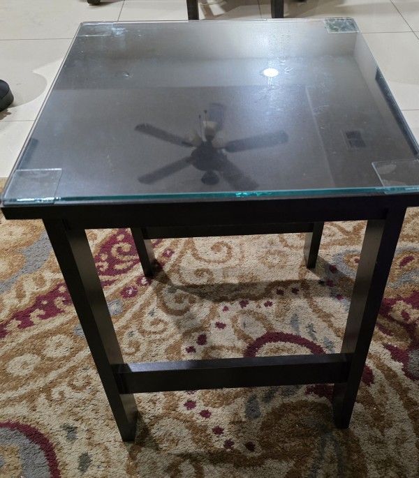 Side Table With Glass
