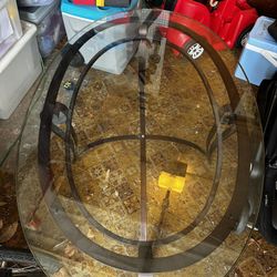Oval Glass Coffee Table
