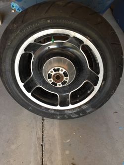 Harley Davidson rim and tire
