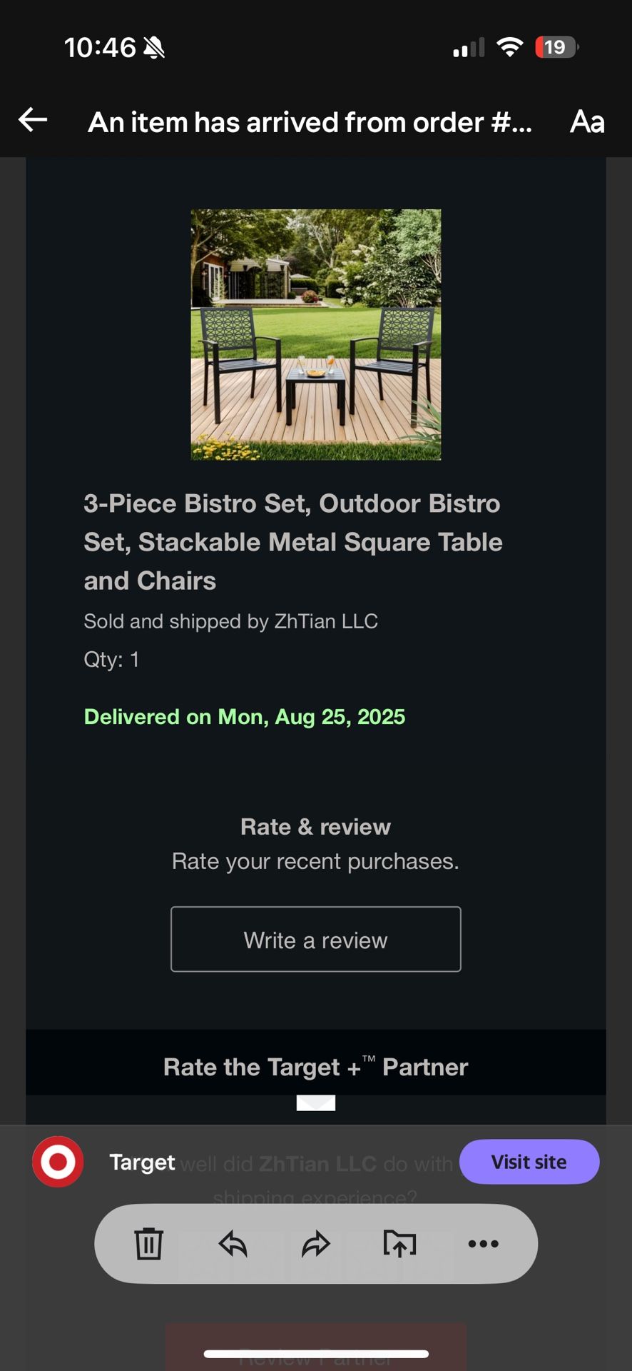 3 Piece Outdoor Bistro Set (NEW)