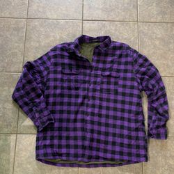 Mens Purple plaid lined casual shirt size 3XL