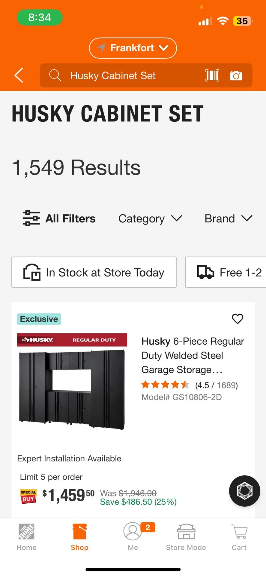 Husky Cabinet In New Condition