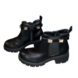 Madden NYC Womens Black Rhinestone Boots 