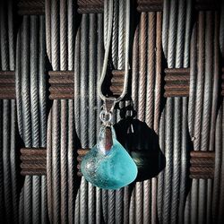 Turquoise Japanese Sea Glass Necklace 