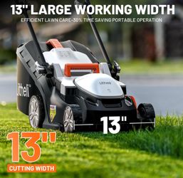 New Cordless 13”  20V Electric push Lawn Mower 4.0Ah Portable Battery charger