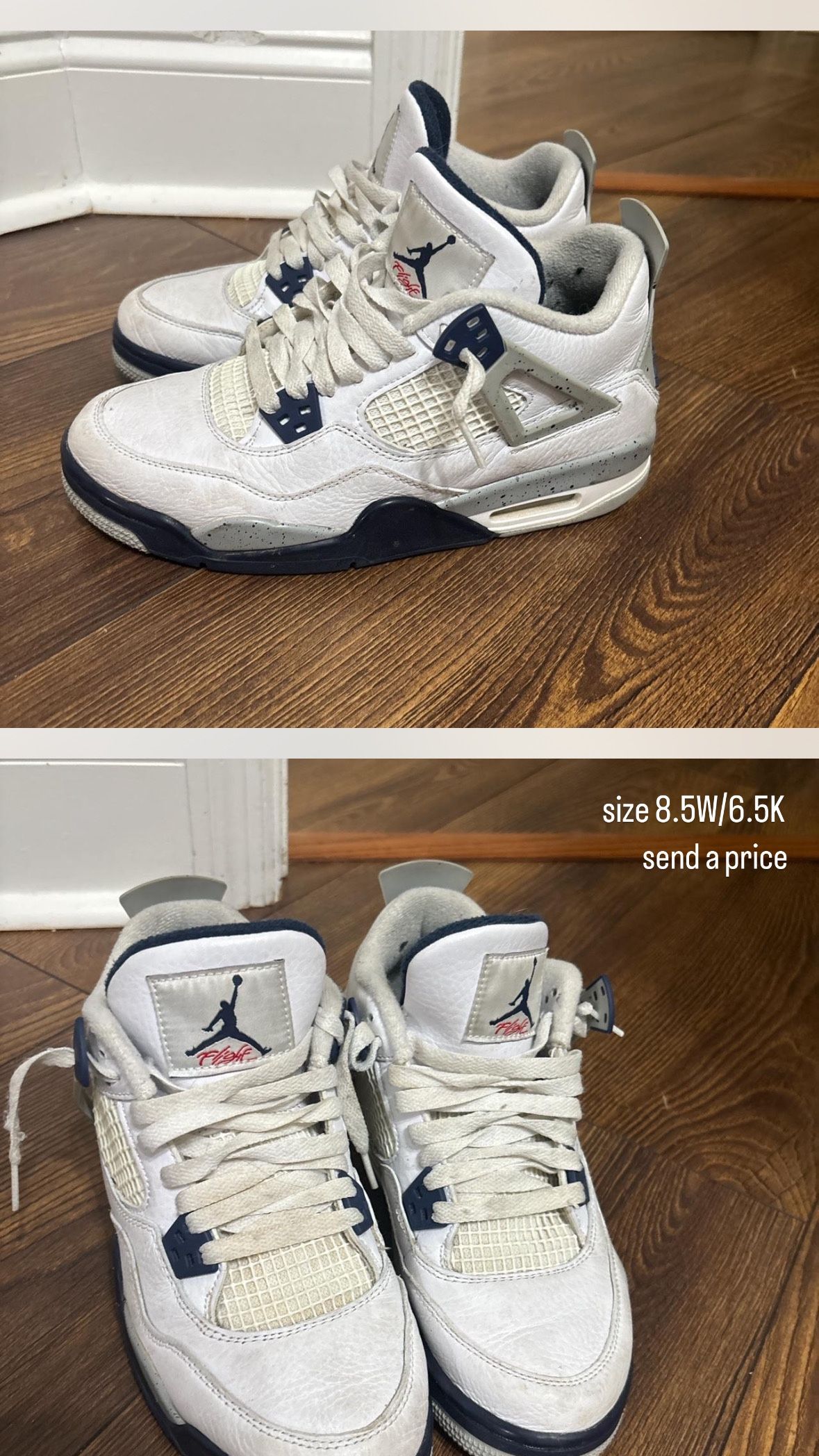 navy jordan 4s