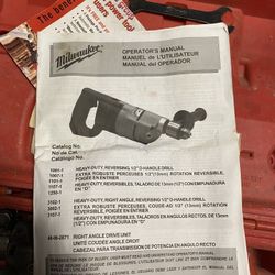 Milwaukee Right Angle Drill And Drill Bits