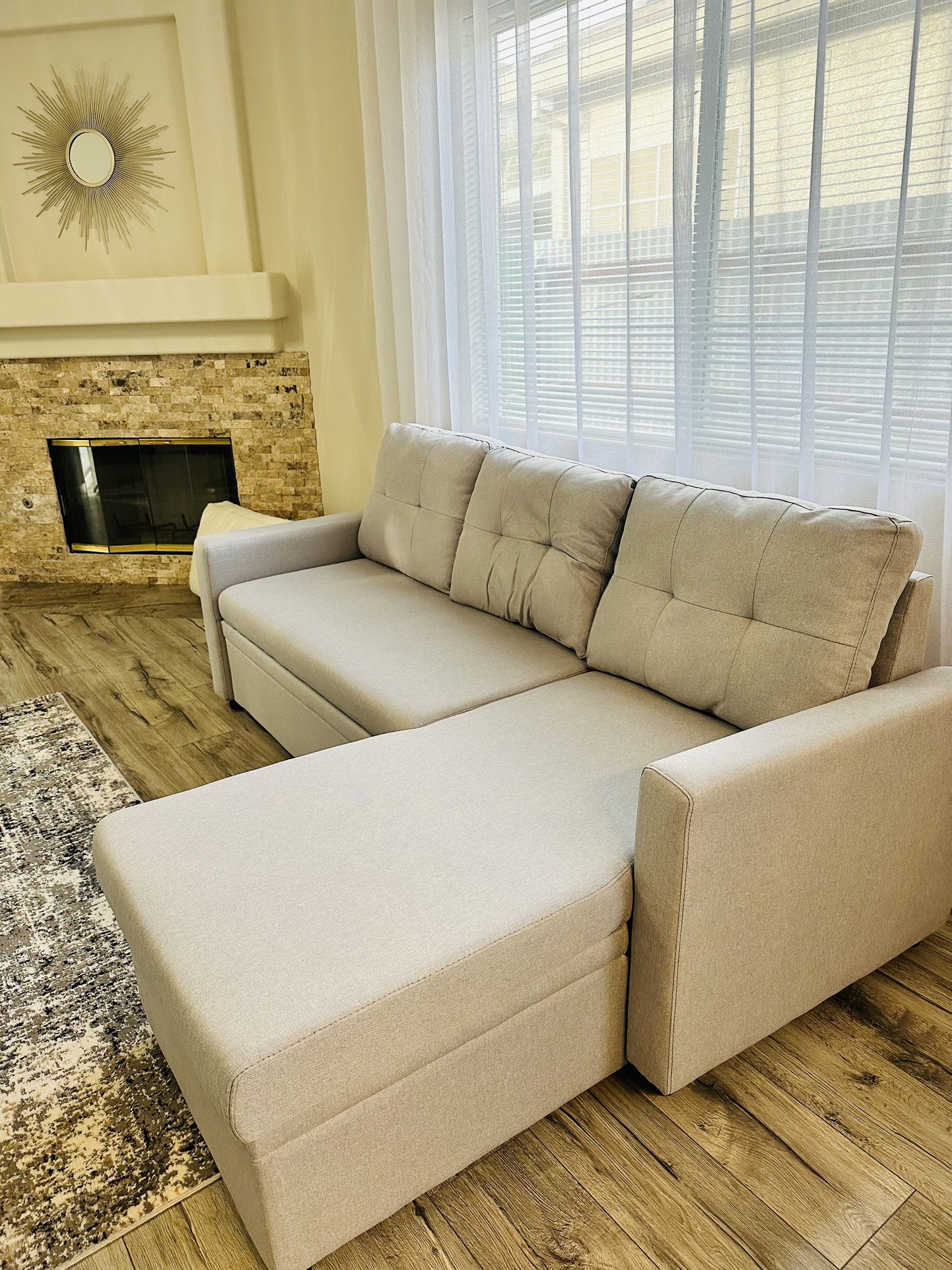 Brand new Linen Light Grey Sleeper Sofa
