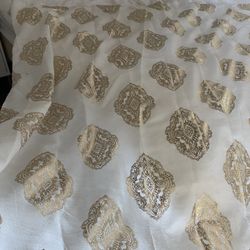 Shower Curtain Gold And Beige 