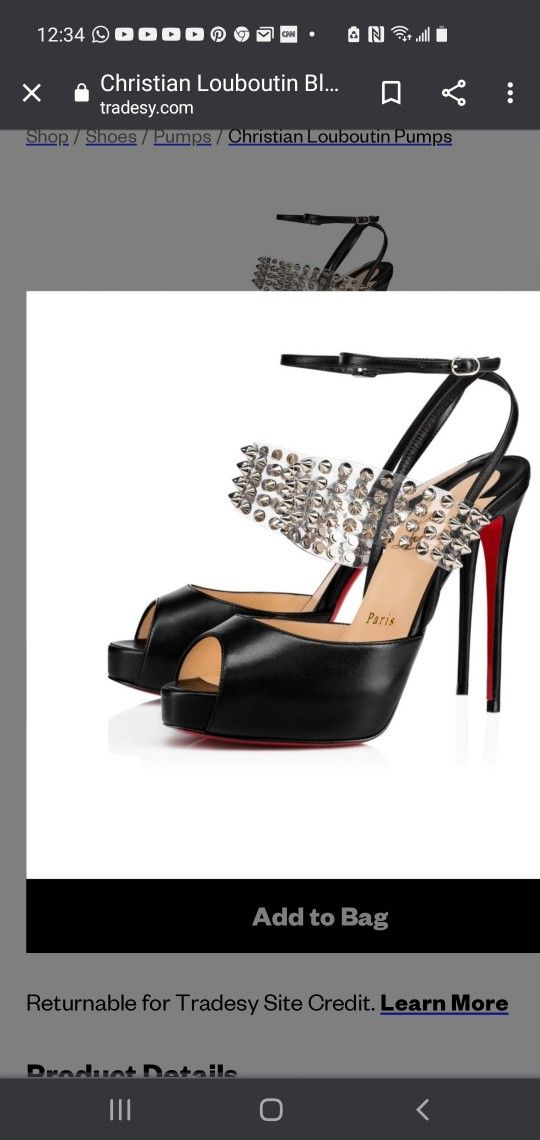 Christian Louboutin Black  Levitagirl 120 PVC Spike Anckle Strap Platform Stiletto Heels Pump