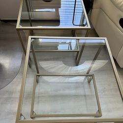 TWO Glass End Tables