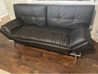 Brown Leather Futon