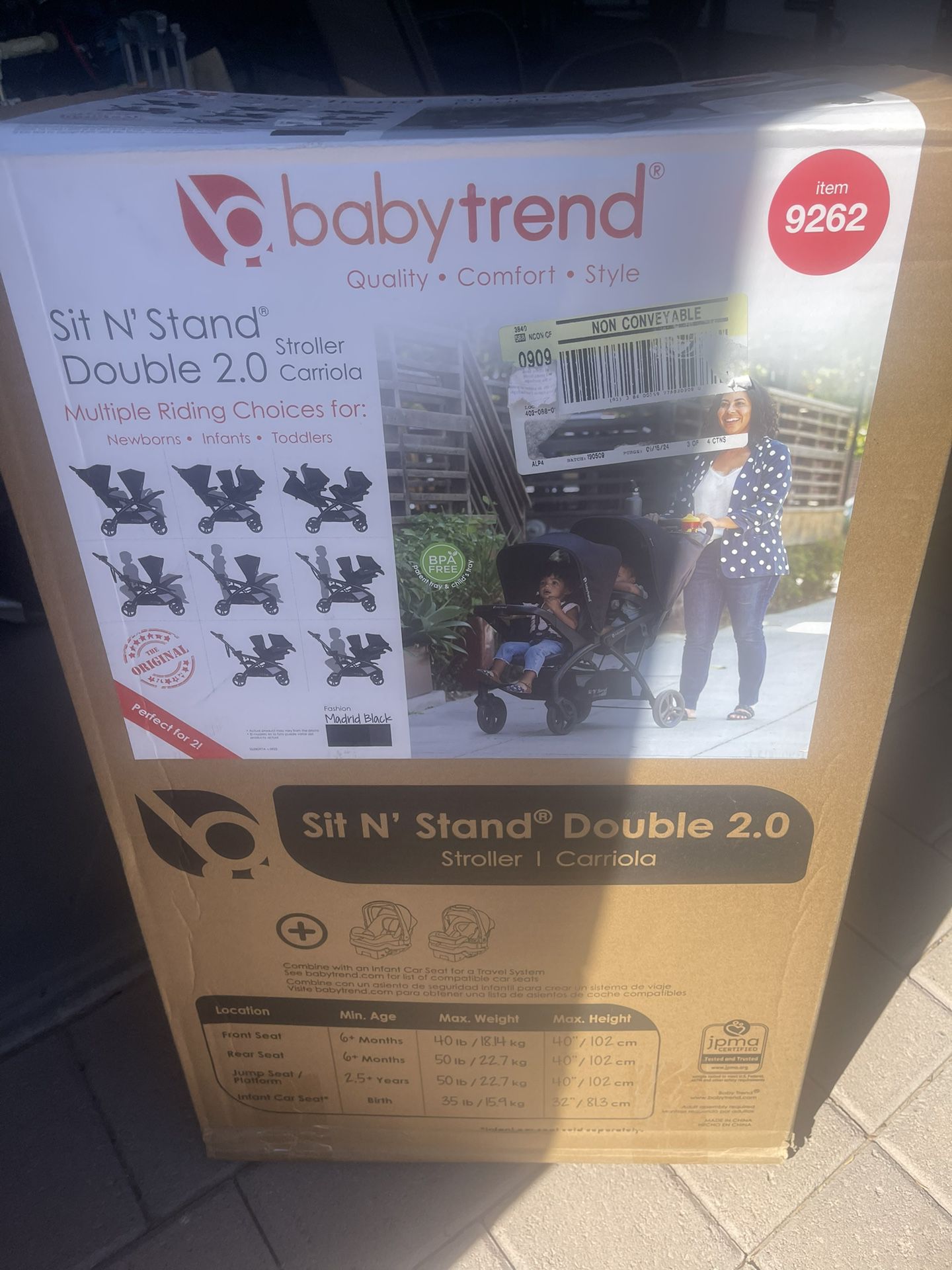 New And Sealed Baby Trend Sit N Stand Double 2.0 Stroller