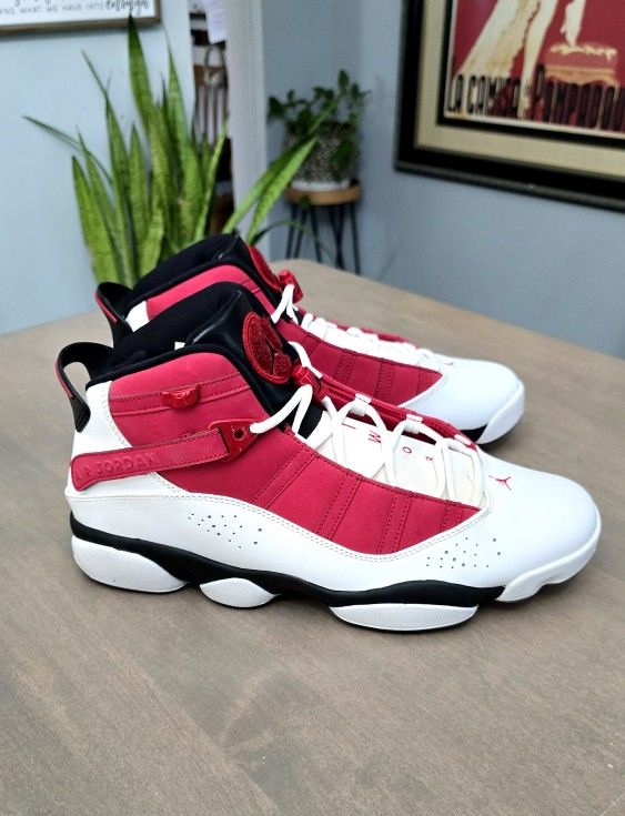 Nike AIR JORDAN 6 Rings Shoes Men's Size 14 White Red