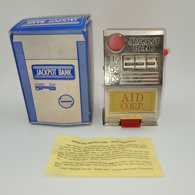 Jackpot Bank Reno Plastic Vintage 1960s WORKS Slot Machine Sparks NV AID Corp