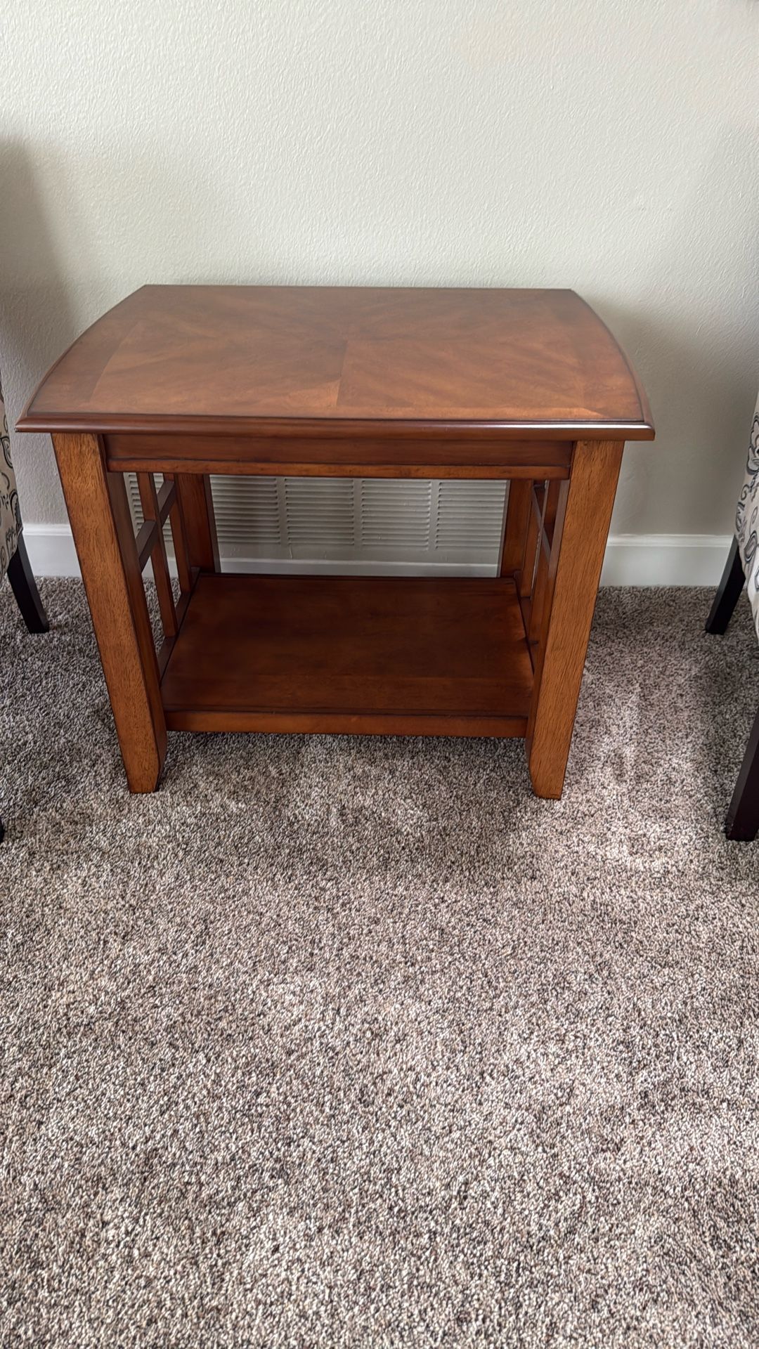 Wood End Table With Bottom Shelf