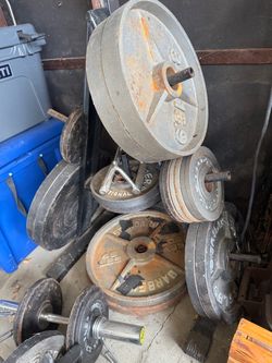 Cast Iron Olympic Weight Plates Set