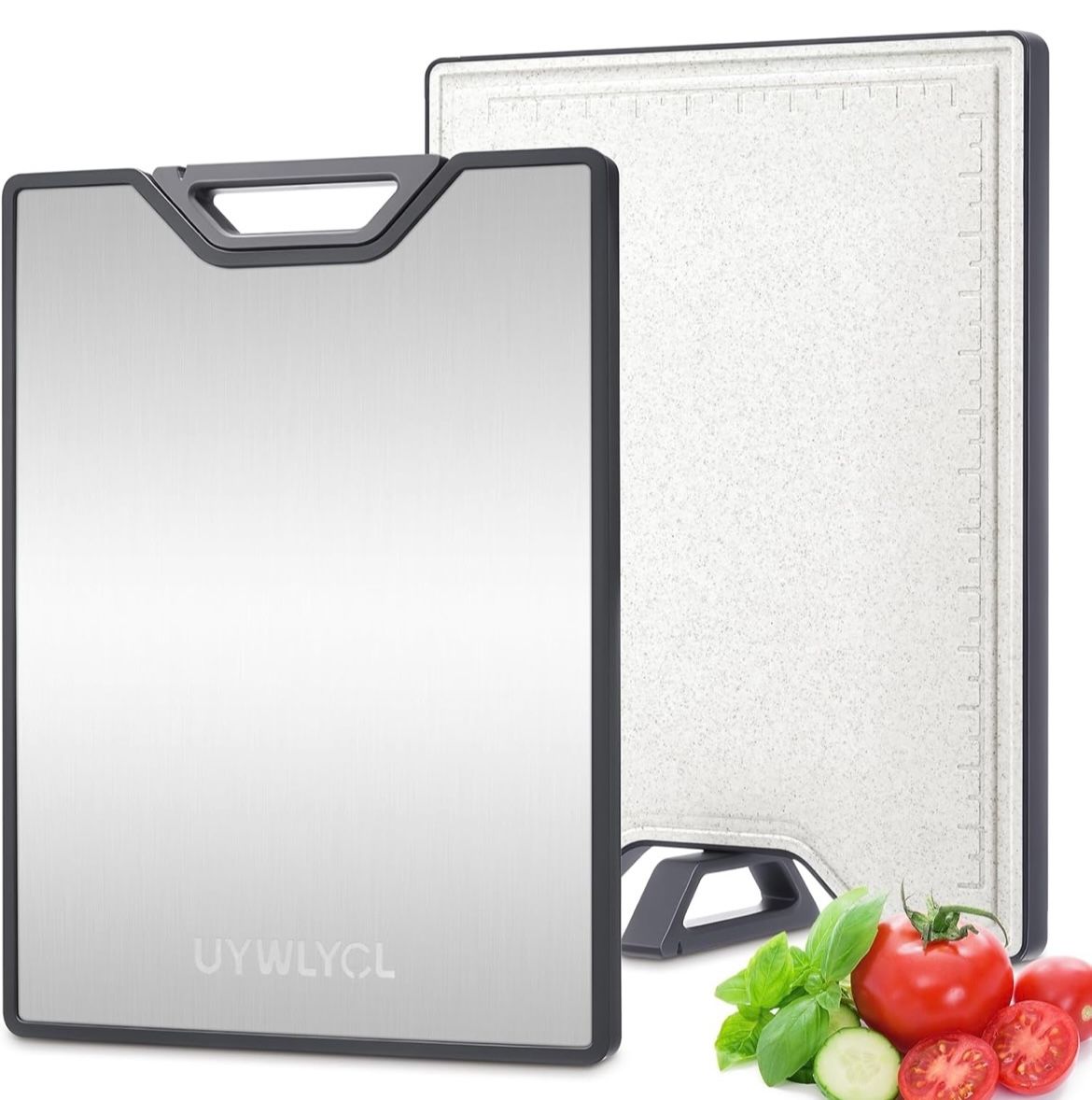 Stainless Steel Cutting Board Double Sided Chopping Board For Kitchen 16”x11”