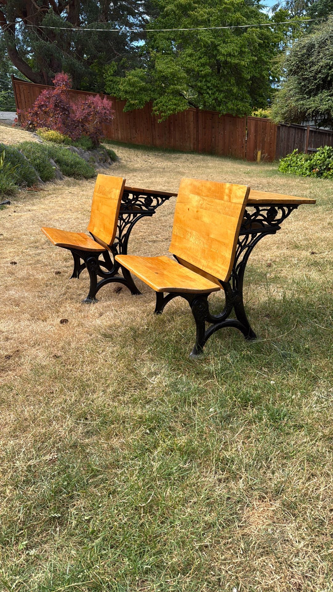 Beautiful Pair Vintage School Desks