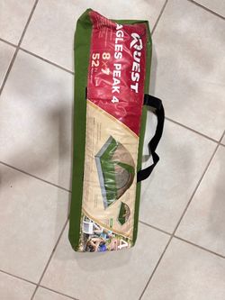 Quest Eagles Peak 4 Blue 8ft x 7ft x 52in Outdoors 4 Person Tent SKU 6528. Used in good condition.