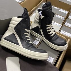 Rick Owens Leather Low Sneakers 33