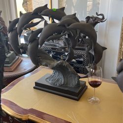 Bronze Dolphins Sculptures