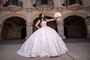 Princesa by Ariana Vara light pink quinceanera dress size 8