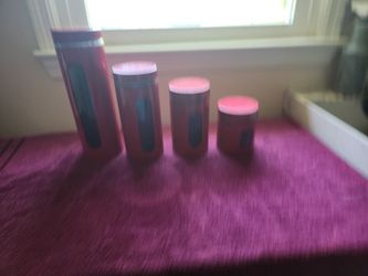 Red Storage Canisters