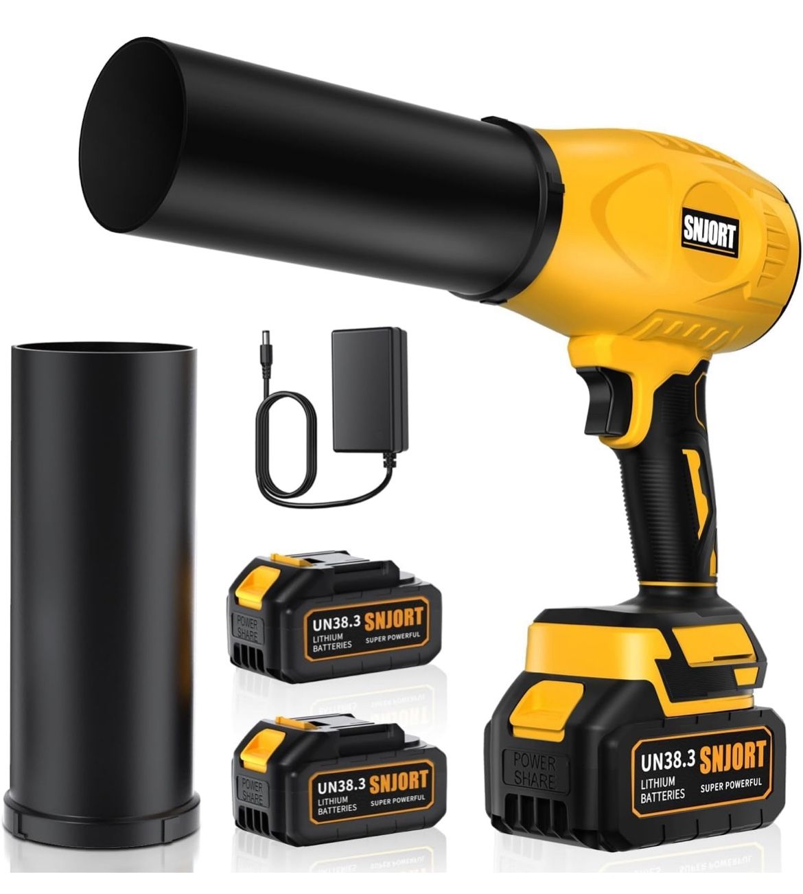 Leaf Blower Cordless with Battery and Charger, 500,000 RPM, Extended Nozzle