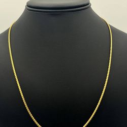 Jewelry 14k solid yellow gold Wave style 21” chain necklace 1.85 width