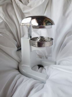 Metrokane Mighty OJ Manual Citrus Juicer Press Chrome Heavy Duty Tested Works